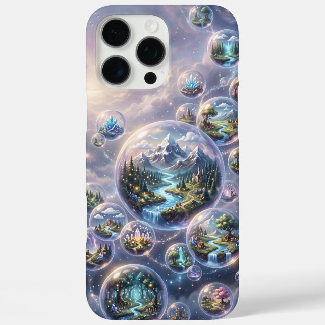 Fantasywelten in schwebenden kosmischen Blasen Case-Mate iPhone Hülle (Rückseite)