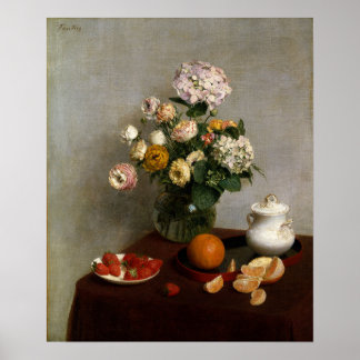 Fantin Latour - Blume und Obst Poster