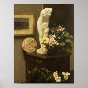 Fantin-Latour - Blume und verschiedene Objekte Poster