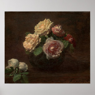 Fantin-Latour - Rosen in einer Schale Poster