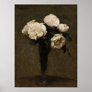 Fantin-Latour - Roses In A Vase Poster