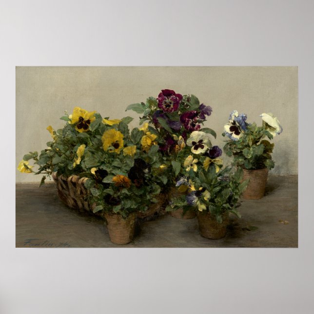 Fantin-Latour - Stiefmütterchen Poster (Vorne)