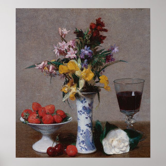 Fantin-Latour - Stillleben 1869 Poster (Vorne)