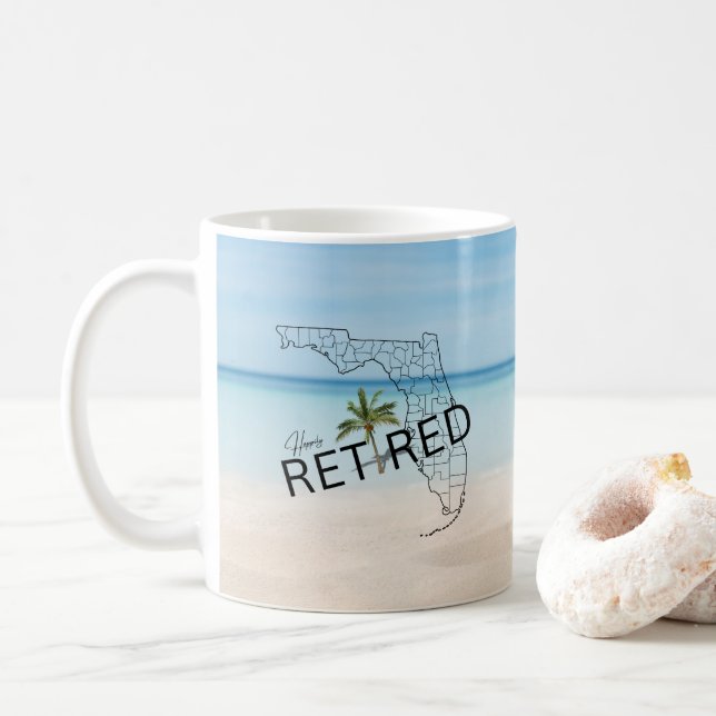 Fappiable Remüde Florida Tropical Beach & Palm Tre Kaffeetasse (Mit Donut)