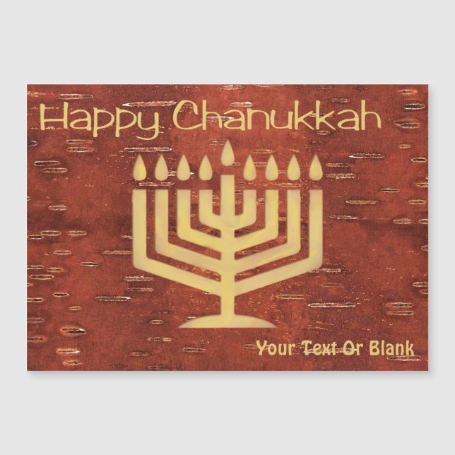 Far North Chanukkah - Inner Birch Bark Magneteinladung (Vorderseite)