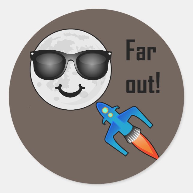 Far Out Design - Klassischer Rundaufkleber Runder Aufkleber (Vorderseite)
