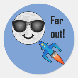 Far Out Design - Klassischer Rundaufkleber Runder Aufkleber