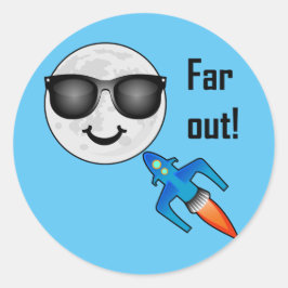 Far Out Design - Klassischer Rundaufkleber Runder Aufkleber