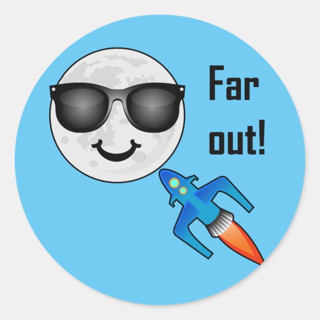 Far Out Design - Klassischer Rundaufkleber Runder Aufkleber (Vorderseite)