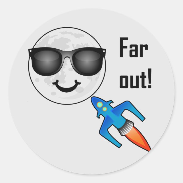 Far Out Design - Klassischer Rundaufkleber Runder Aufkleber (Vorderseite)