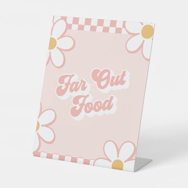 Far-out Food Groovy Baby Dusche Food Sign Sockelschild (Vorderseite)