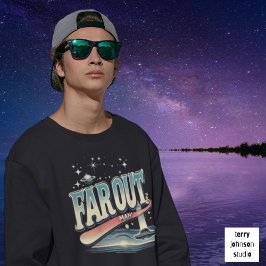 Far Out Man Retro 60er Slogan Personalisiert Sweatshirt