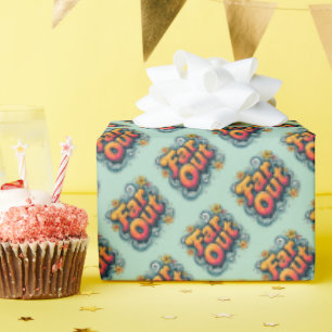 Far Out Retro 70er Psychedelic Groovy Hippie Geschenkpapier