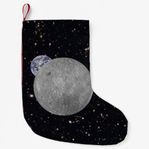 Far Side of the Moon Earth Starry Sky Kleiner Weihnachtsstrumpf