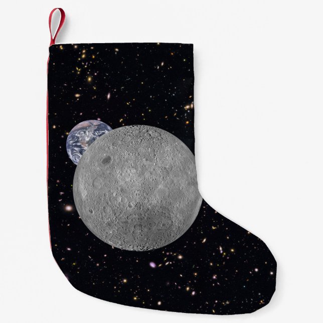 Far Side of the Moon Earth Starry Sky Kleiner Weihnachtsstrumpf (Vorderseite)