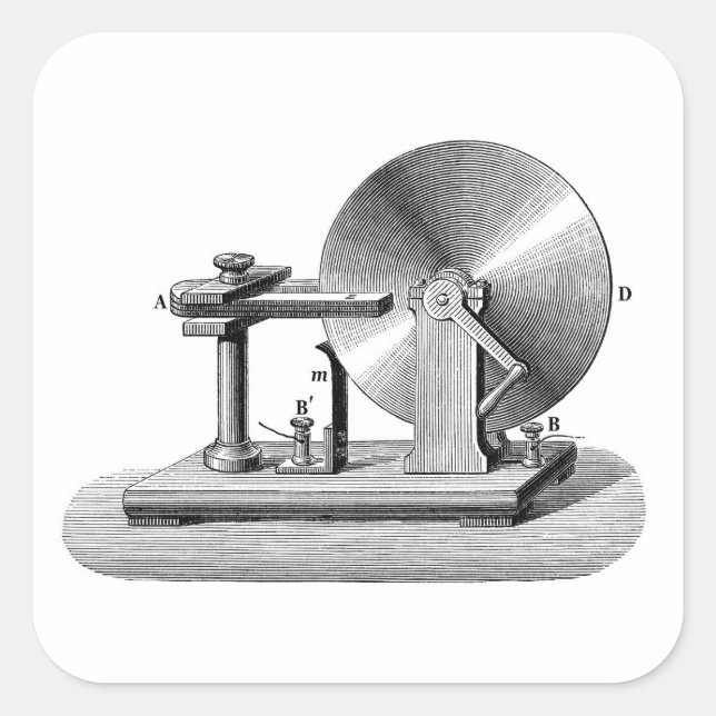 Faraday-Scheibengenerator Quadratischer Aufkleber (Vorderseite)