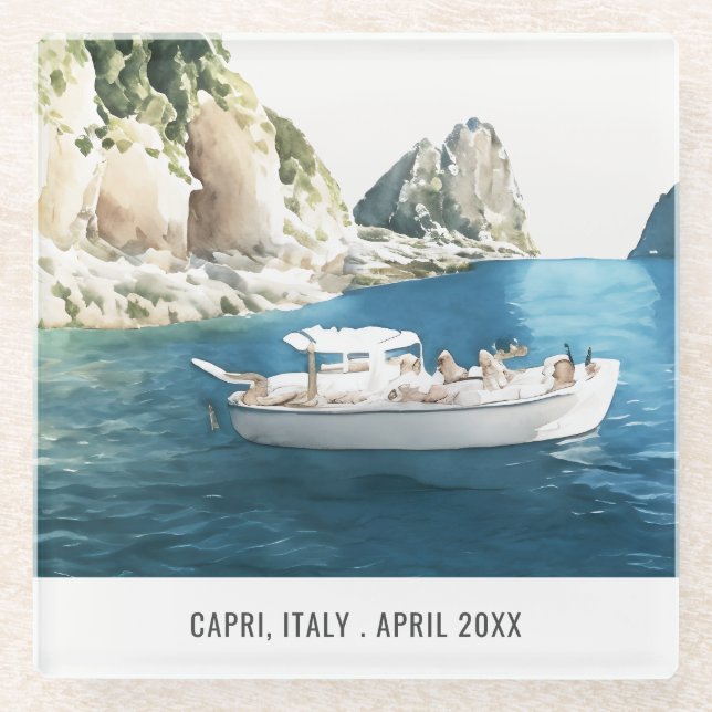 Faraglioni Rocks Capri Italien Wassersportaktivitä Glasuntersetzer (Vorderseite)