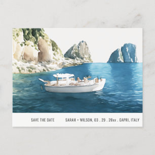 Faraglioni Rocks Capri Wasserfarbe Save the Date Postkarte