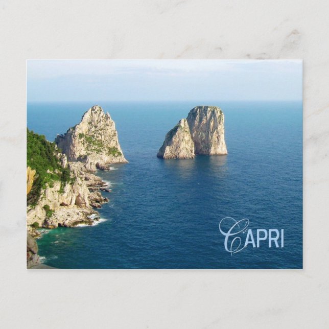 Faraglioni stacks, Capri, Italien Postkarte (Vorderseite)