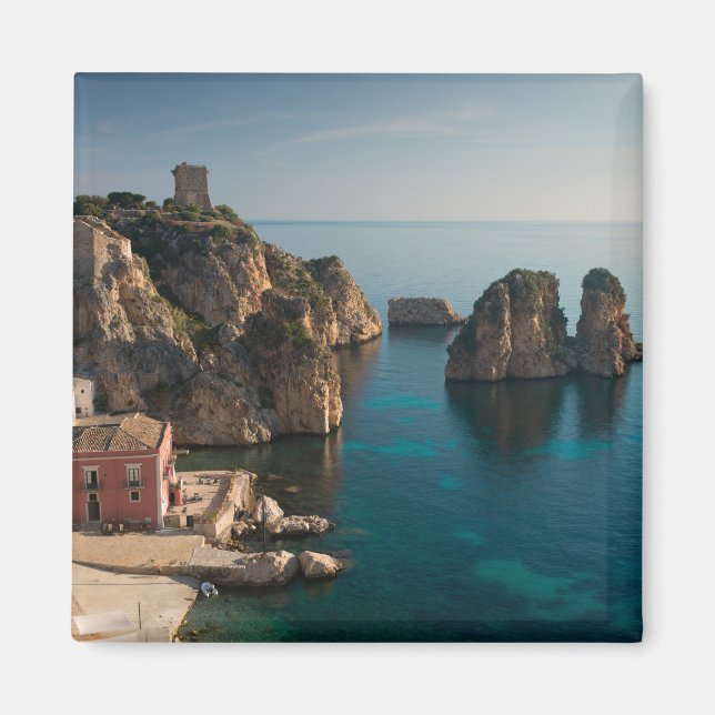 Faraglioni und Tonnara in Scopello, Sizilien Magnet (Vorne)