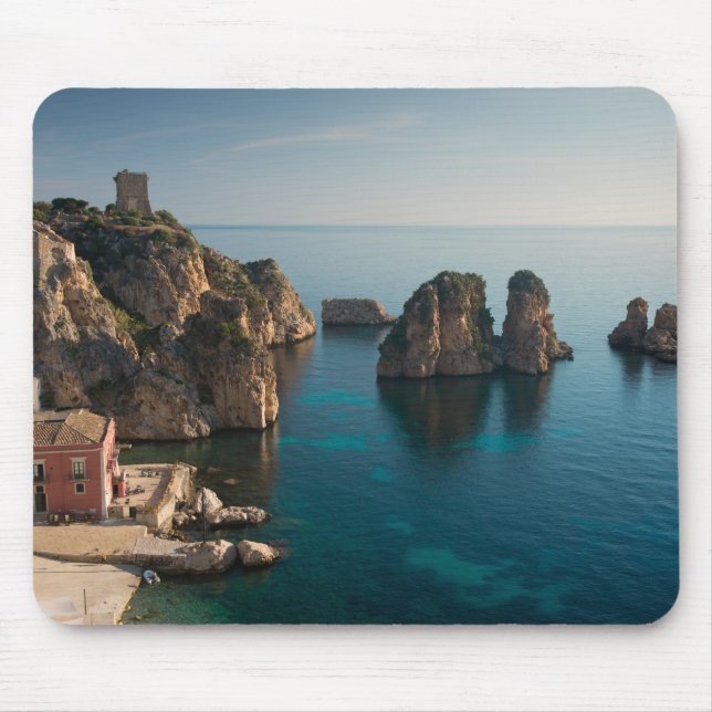 Faraglioni und Tonnara in Scopello, Sizilien Mousepad (Vorne)