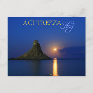 Faraglioni von Aci Trezza in Sizilien, Italien Postkarte