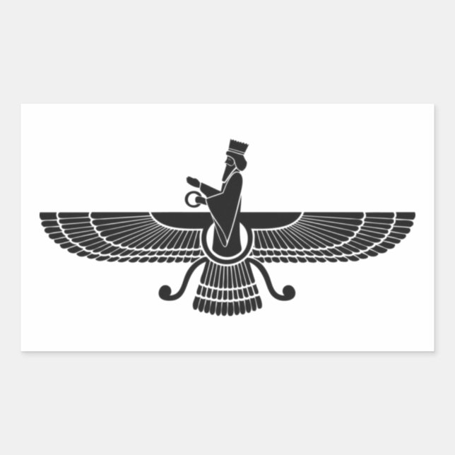 Faravahar Rechteckiger Aufkleber (Vorderseite)