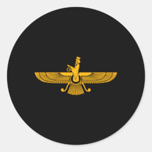 Faravahar Zarathustra Spirituelle Symbole Iran Runder Aufkleber