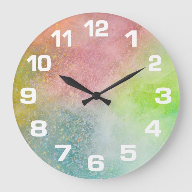 Farb-Explosionsuhren Große Wanduhr (Vorderseite)