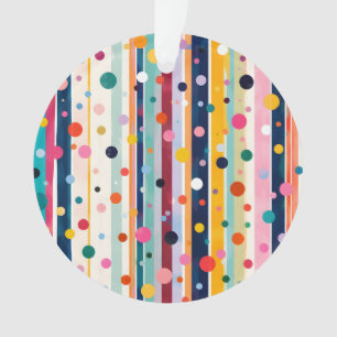 Farb-Pop-Polka-Streifen-Muster Ornament