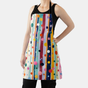 Farb-Pop-Polka-Streifen-Muster Schürze