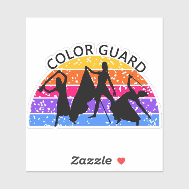 Farb-Schutzflagge, Fleck, Säbel - hell Aufkleber (Blatt)