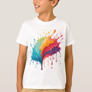 Farb-Splash-Abstraktkunst-T-Shirt-Design T-Shirt