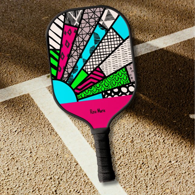 Farb-Splash-Fanburst Personalisiert Pickleball Schläger (Von Creator hochgeladen)