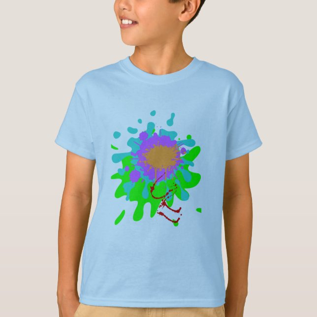 Farb-Splash-Jungen Basic T-Shirt  (Vorderseite)