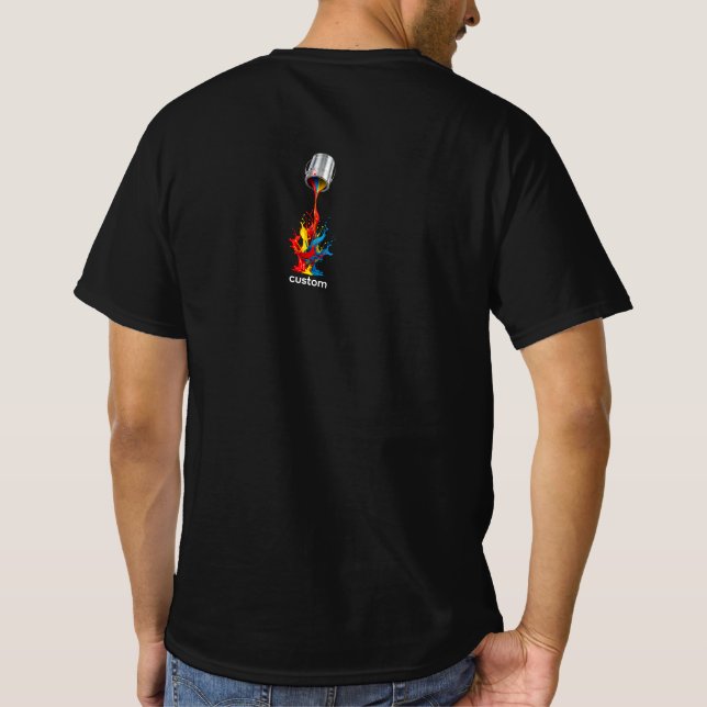 Farb-Spritz-Kanonen-Kunst T-Shirt (Rückseite)