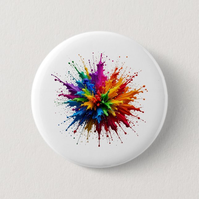 Farb-Spritzer abstrakte Kunst Pin Button Abzeichen (Vorderseite)