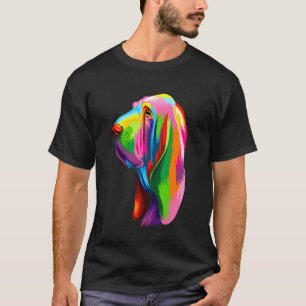 Farb Spritzer Basset Hound Abstrakte Hush Puppy K T-Shirt