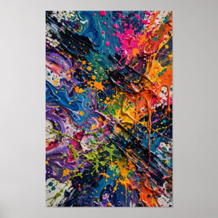 Farb-Spritzer-Chaos-Abstrakte Kunst Poster