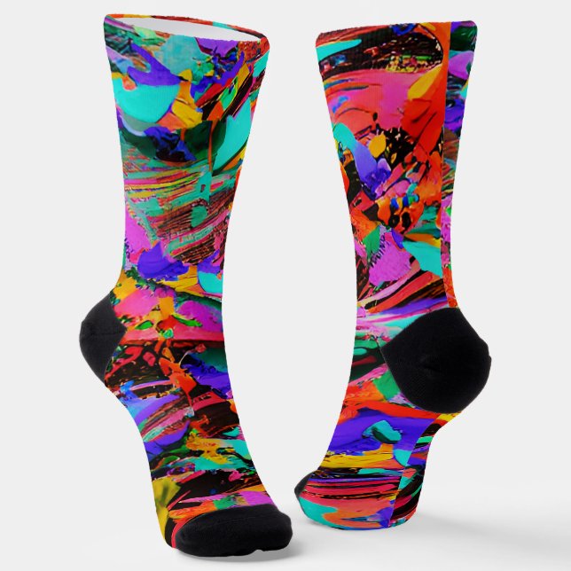 Farb Spritzer Custom Nachhaltige Premium Crew Sock Socken (Gewinkelt)