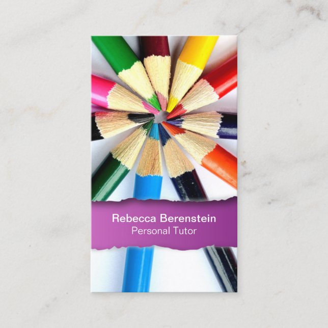 Farb-Stift Tutor verschneite Fuschia-Visitenkarte Visitenkarte (Vorderseite)