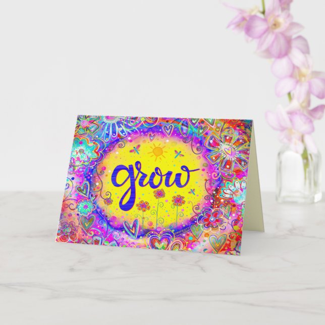 Farb-Whimsikal Hübsch florgelb Karte (Orchidee)