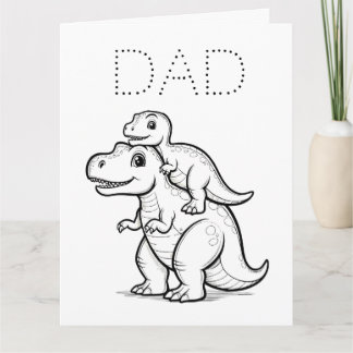 Farb-Your-Own Dinosaurier DIY Happy Vatertag Karte