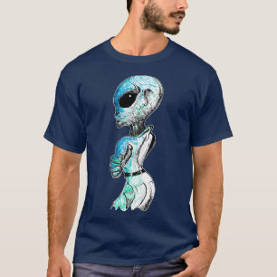 Farbabbildungen Grau Fläche und Science Fiction in T-Shirt