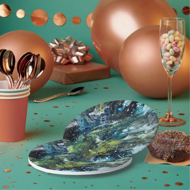 Farbabstraktes Muster. Pappteller (Multi)