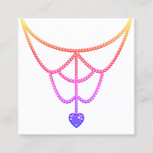 Farbabweichende Ombre-Rainbow-Kette Display Niedli Quadratische Visitenkarte