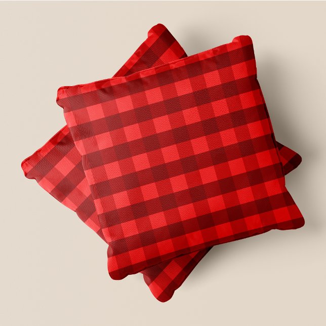 Farbakzente auf den roten Kulissen Kissen (Shades Of Red Chic Squares Accent Throw Pillow)