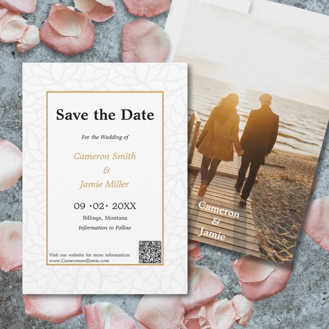 Farbakzente des botanischen Save the Date Aztek Einladung (Botanical Save The Date Aztek Gold Color Accents Invitation)