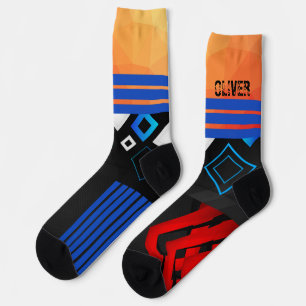 Farbastract geometic personalisiert socken