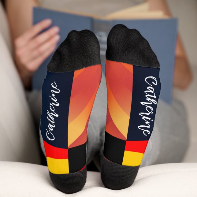 Farbastract geometischer personalisierter Mensch Socken (Unterseite)